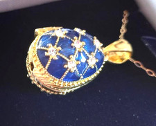 FABERGE EGG PENDANT REVEALS ANGEL SURPRISE INSIDE THE EGG,STUNNING..
