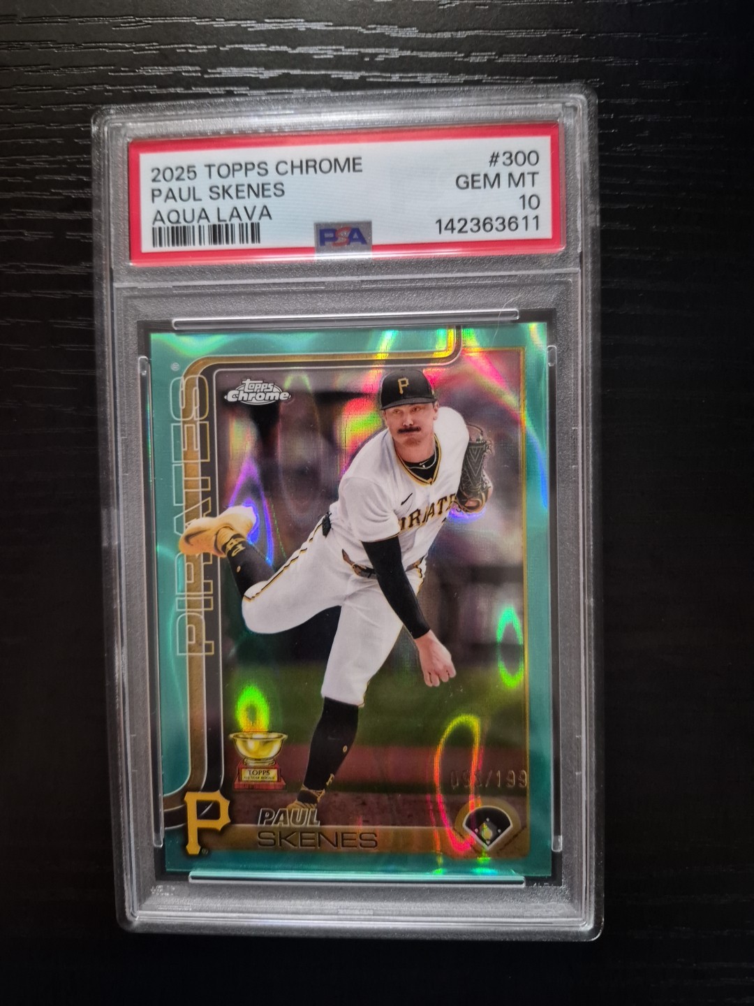 2025 Topps Chrome - Paul Skenes #300 AQUA LAVA REFRACTOR  /199 PSA 10 POP 8! 🔥