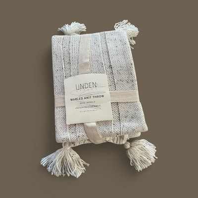Linden Street Marbled Knit Throw With Tassels