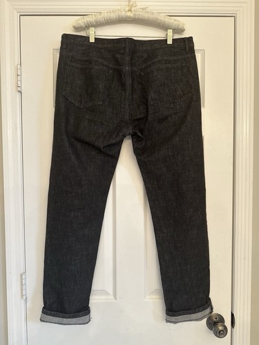 A.P.C. Japanese Selvedge Denim Men Sz 36 Standard Jeans Indigo Wide Straight Leg - Picture 4 of 11