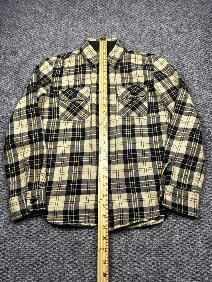 RRL Ralph Lauren Shirt Boys Medium Black Cream Plaid Flannel Cotton Button Down - Image 3 of 4