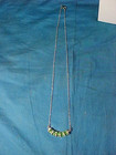 Vintage STERLING Silver CLUSTER NECKLACE w GREEN STONES + CZ 5gm — photo 1