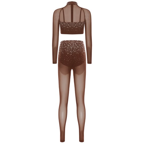 Damen Outfits Yoga Romper Playsuit Tanzkleidung Langarm Glitzer Hohe Taille - Picture 90 of 95