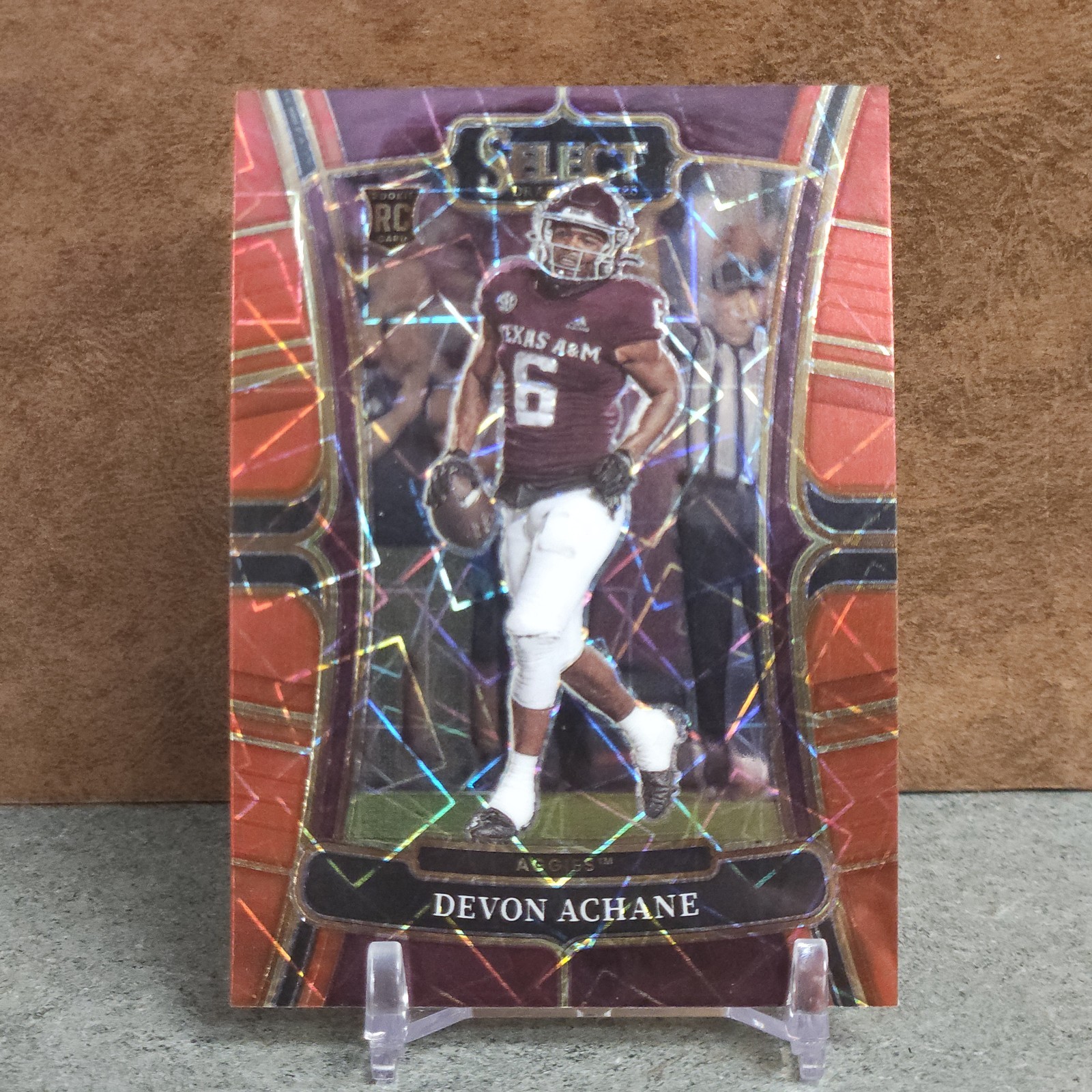 2023 Select Draft Picks #20 Devon Achane (RC) Red Lazer Prizm Texas A&M Aggies