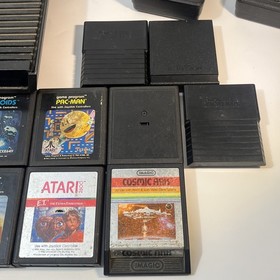 Atari 2600 System Black Console Bundle w/ 20 Games - Untested
