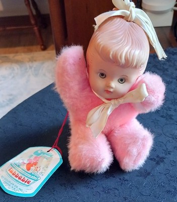 Vintage Tubbable Cuddle Toys Little Girl Doll - Pink by Douglas -  Orig Tag