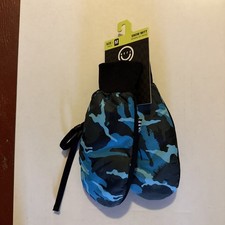 NEFF SNOW MITT Blue Gray Camo Ski Snowboard Mitten Men's Medium Gloves NEW