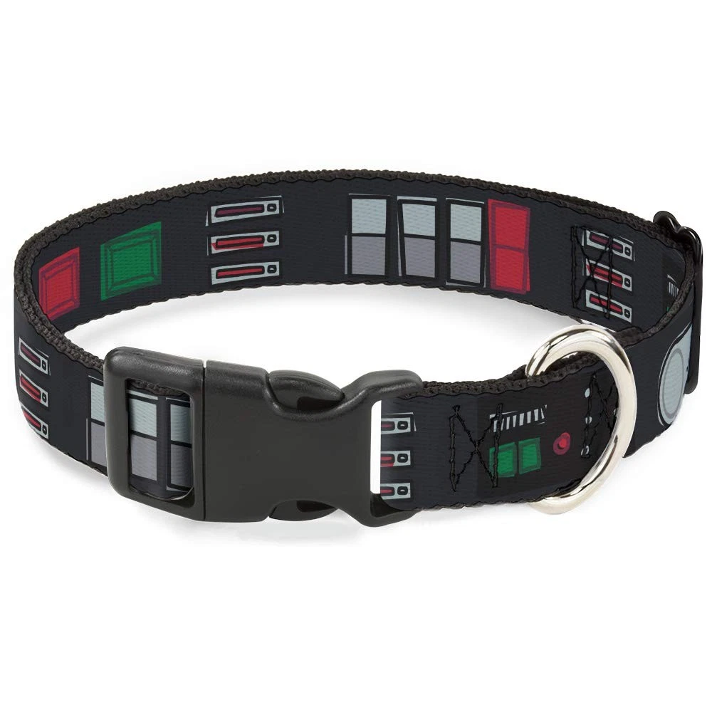 Large Multi Color Animal Dog Collar 1.2 Inch Wide Fits 9 to 15 Inch Neck