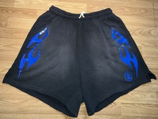 Hellstar Black / Blue Flame Shorts Size 3XL