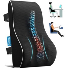 Memory Foam Lumbar Support Pillow for Car and Office - Ultimate Back Relief