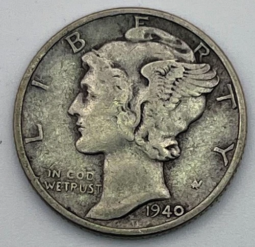 1940 D Mercury Dime 90% Silver Denver Mint XF EF Extra Fine