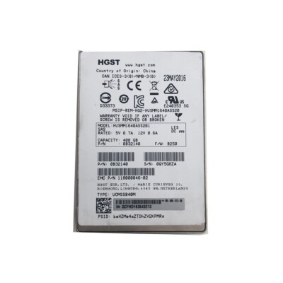 0B32140 EMC HGST 400GB 12GB/s SAS 2.5'' MLC SED SSD Solid State Drive ...
