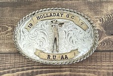 1970 Sterling Silver Diablo Holladay Gun Club R.U. AA Belt Buckle