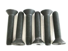 3/8-16 X 2" FLAT HEAD HEX SOCKET CAP SCREWS ALLOY BLACK STEEL - 6 PCS