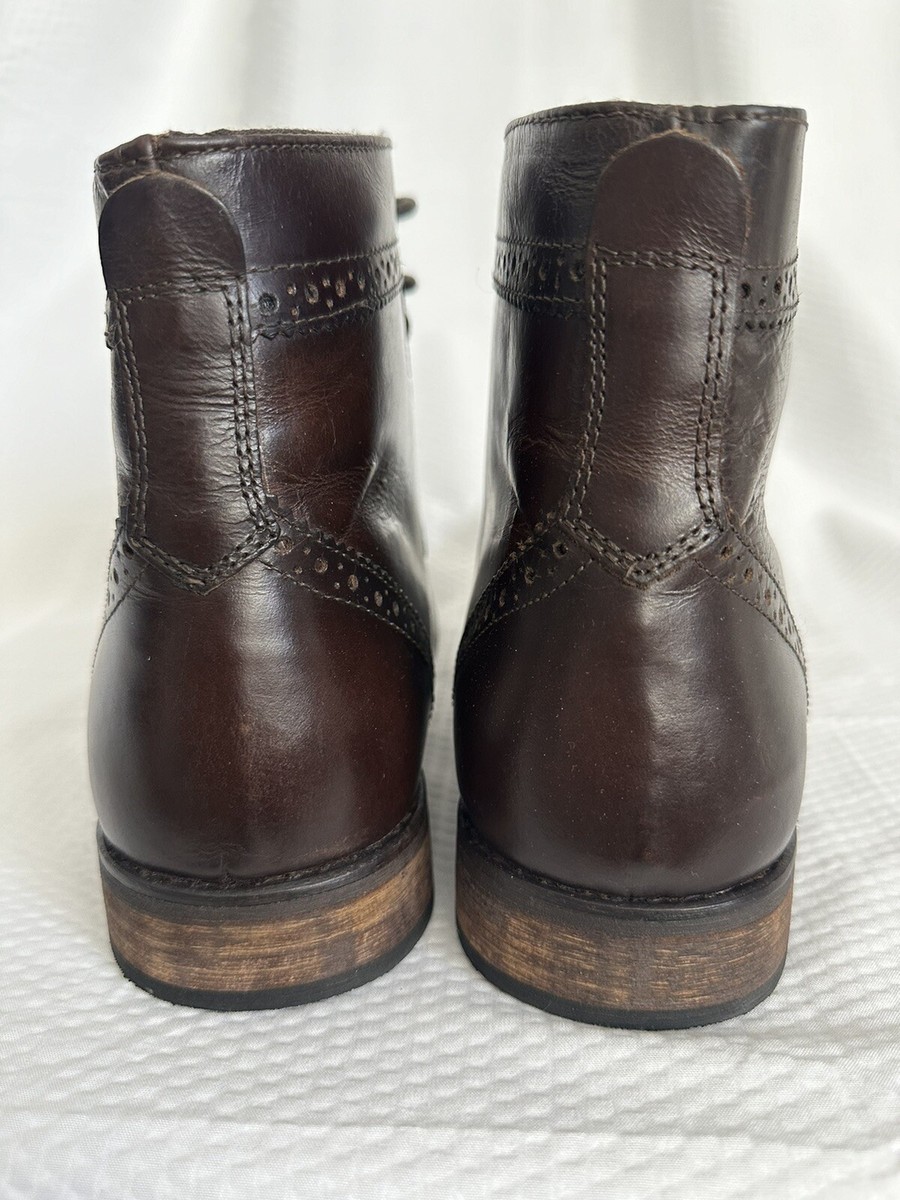 BDS Studio Ink Cowboy Wing-Tip Leather Boots Men display picture 1