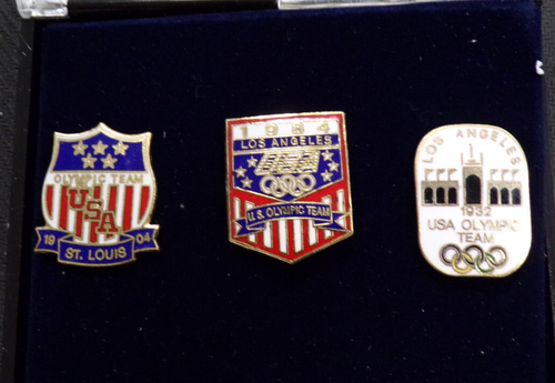 1984 OLYMPICS JC PENNY 3 PIN COLLECTOR SET LOS ANGELES ST LOUIS USA OLYMPIC TEAM