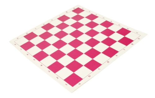 Pink Archer Weighted Chess Set - Vinyl Board, Bag w/ Pink & Natural Pieces - Picture 4 of 5