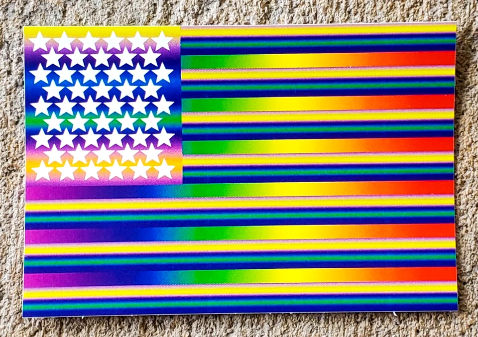 BANDERA AMERICANA ARCO IRIS Vinilo Adhesivo Ventana Coche Pared Parachoques Calcomanía AMOR PAZ EE. UU. Foto 4 de 4