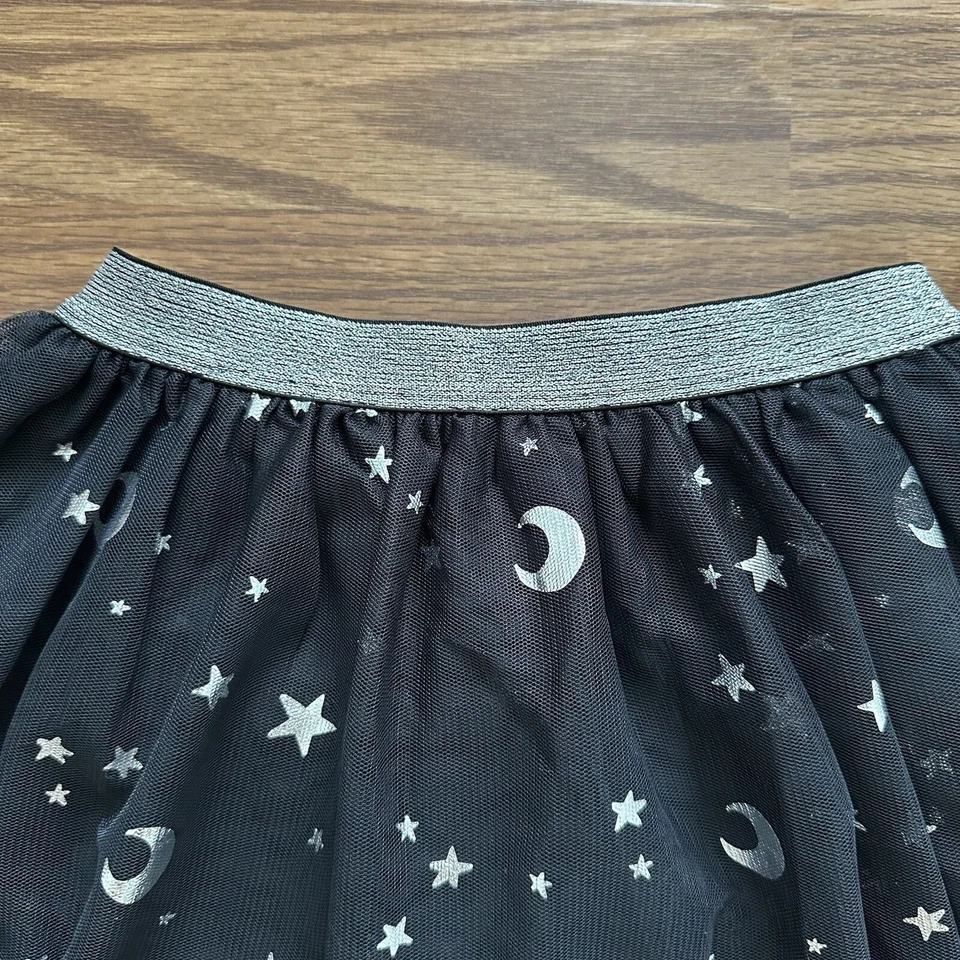 Jumping Beans Cartwheel Scooter Skort Niñas 7 Tul Tutú Negro Plata ¡Halloween! Foto 4 de 4