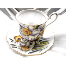 Vintage Cup & Saucer Royal Albert Daffodil Flowers Bone China, England