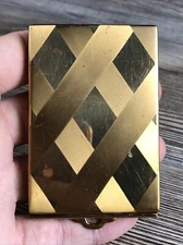 Vintage Kotler & Kopit Gold Vanity Makeup Mirror Powder Compact Case