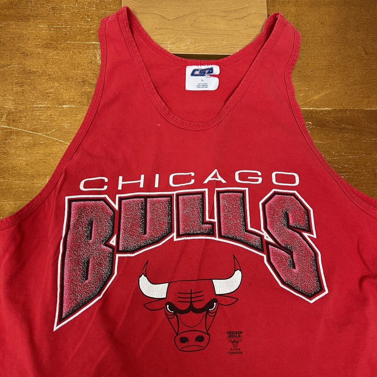 Vintage Chicago Bulls Shirt Mens Medium Red Tank Top Basketball