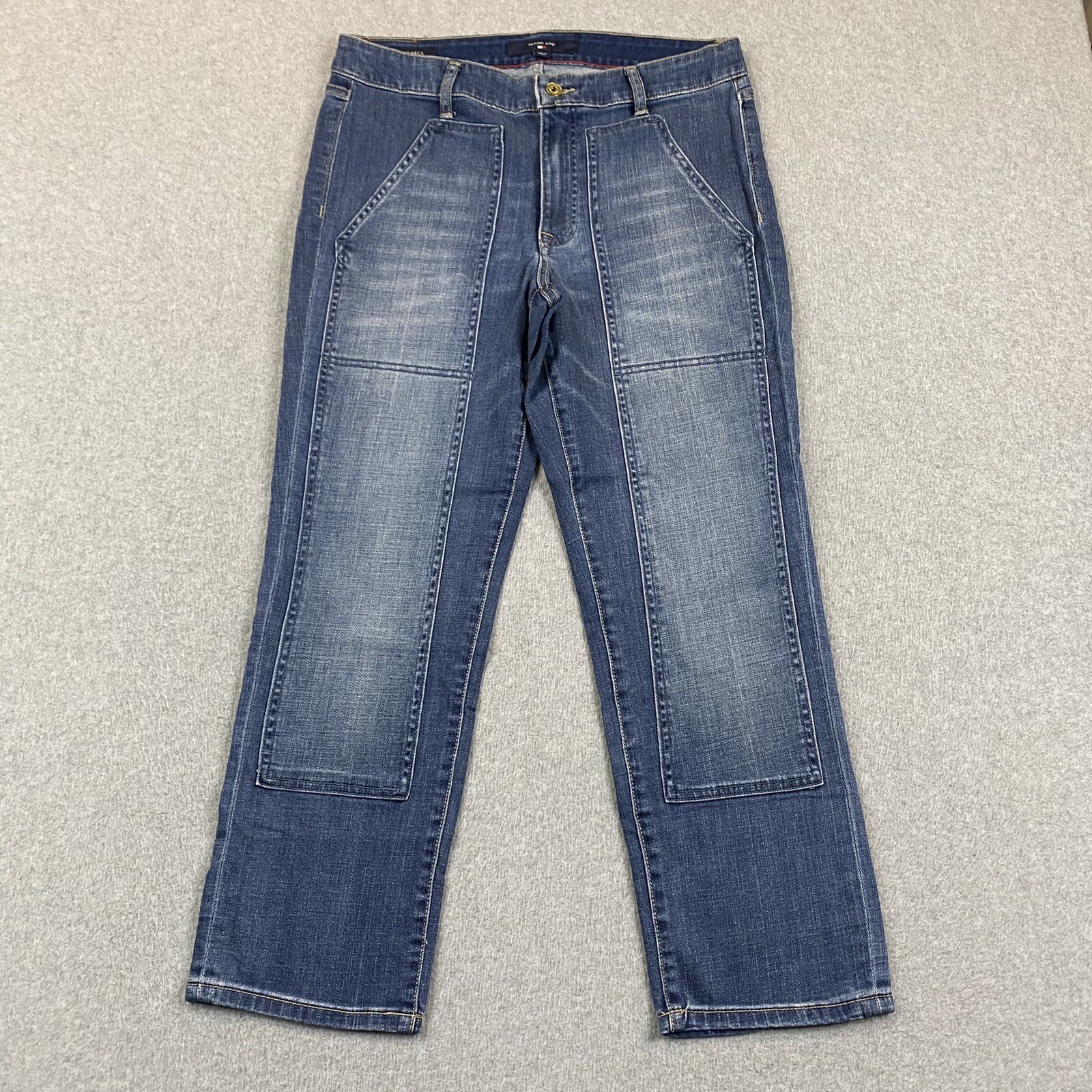 Tommy Hilfiger Jeans Women 10 32x25 Straight High Rise Stretch Double Knee Front