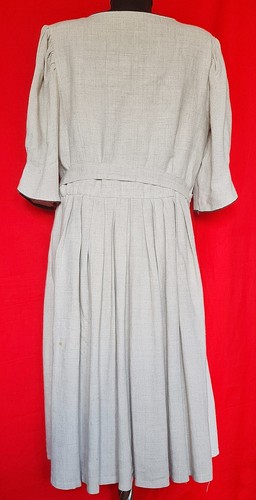 DRESS VINTAGE PURO LINO TYROL OKTOBERFEST DIRNDL SOLID IVORY LINEN :US16/EU44 - Picture 3 of 6