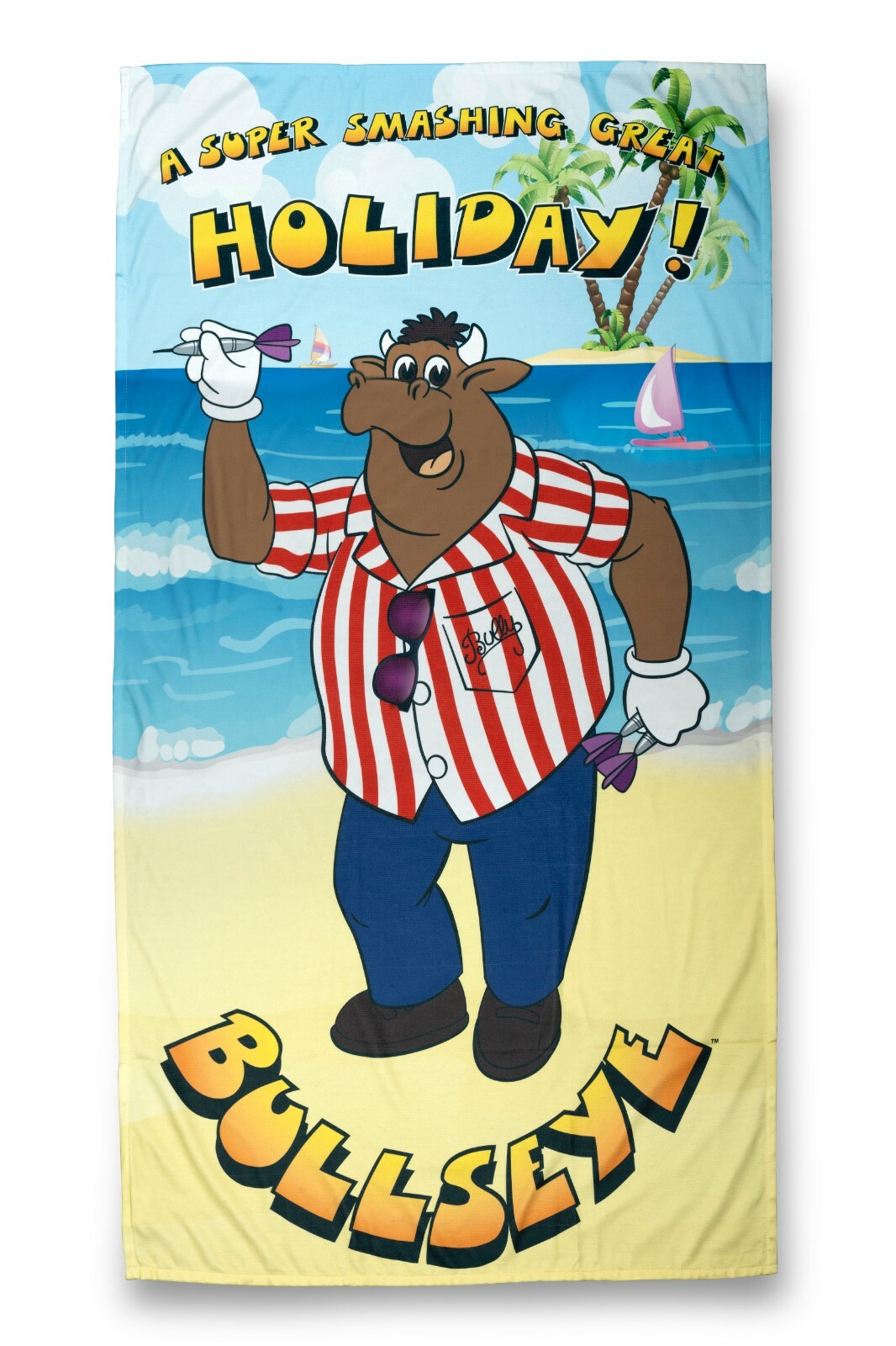 Bullseye TV Darts Super Smashing Great Official Beach Towel