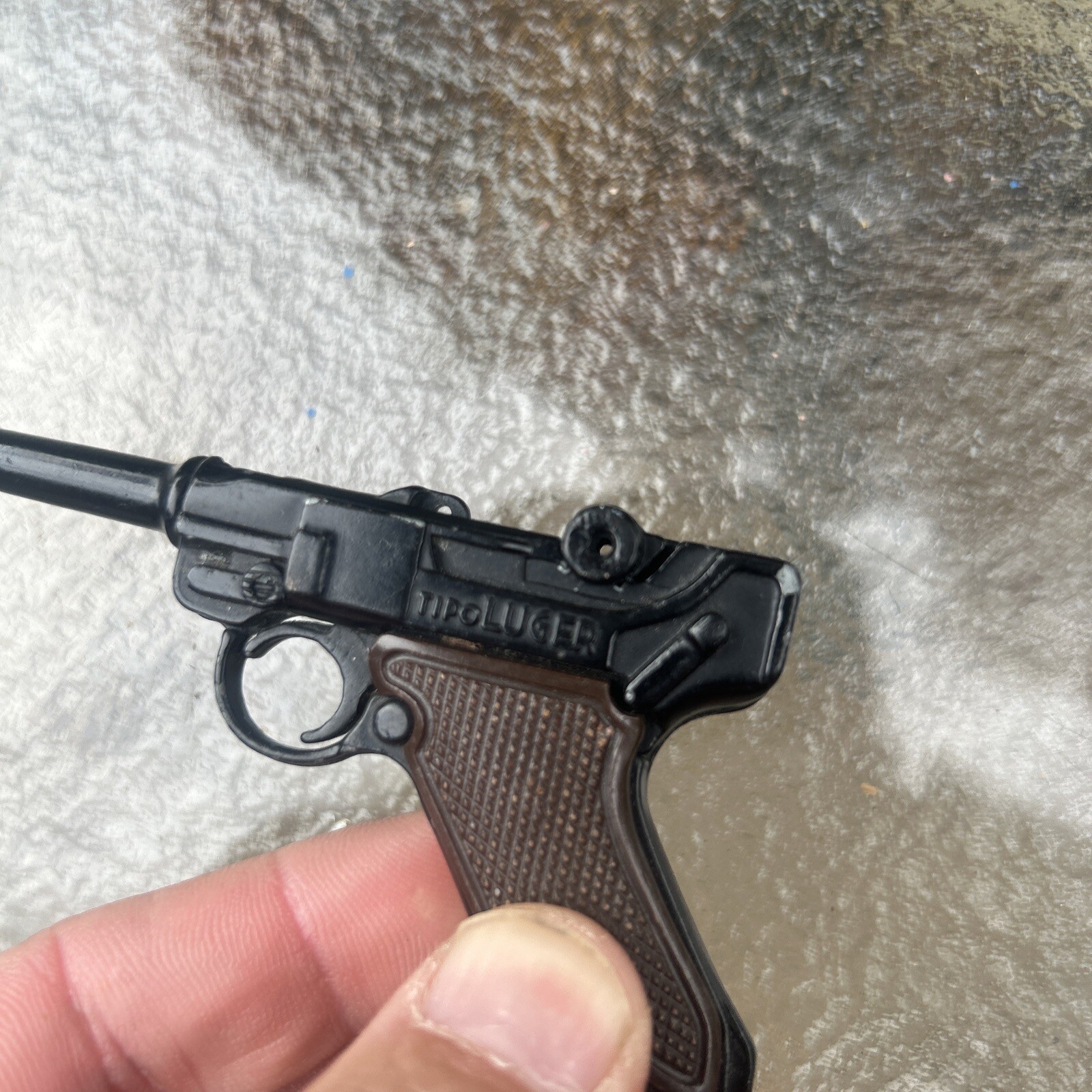 Uniwerk LUGER P08 Miniature Toy Cap Gun Scale 1:2.5 Vintage 1970s WW1