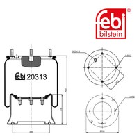 Febi Bilstein 20313 Luftfederbalg Mit Stahlkolben FüR Sauer Achsen, Daf, Ror