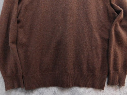 Daniel Cremieux 100% Cashmere Sweater Men's L Brown V-neck - Picture 8 of 12