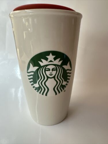 Walt Disney World Starbucks Ceramic Tumbler Mug 12 oz NEW Christmas With Lid - Picture 6 of 10