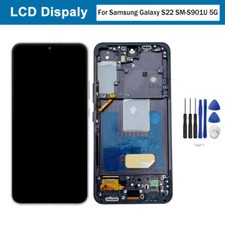 For Samsung Galaxy S22 SM-S901U 5G LCD Display Touch Screen Digitizer with Frame