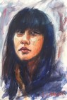 ORIGINAL Watercolor Painting The Look 7.1/2