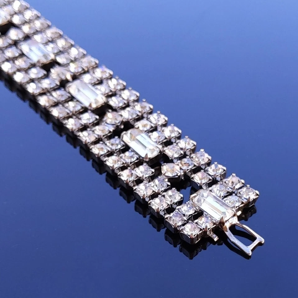 Винтажный со стразами четыре нити теннис взлетно-посадочная полоса браслет огонь продажи был $125 - Изображение 3 из 4