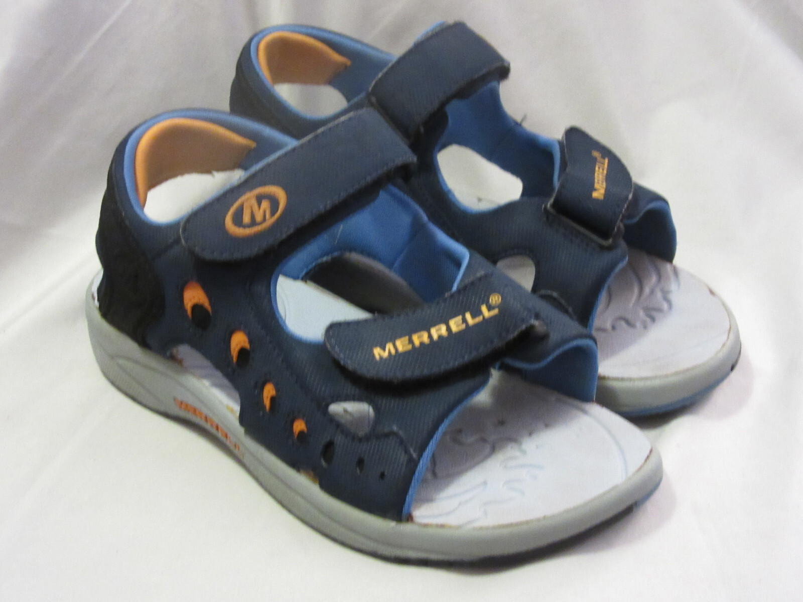 MERRELL RAPID PULSE KIDS NAVY WATERPROOF ADJUSTABLE SANDALS TWINS~1 US 32 EUR