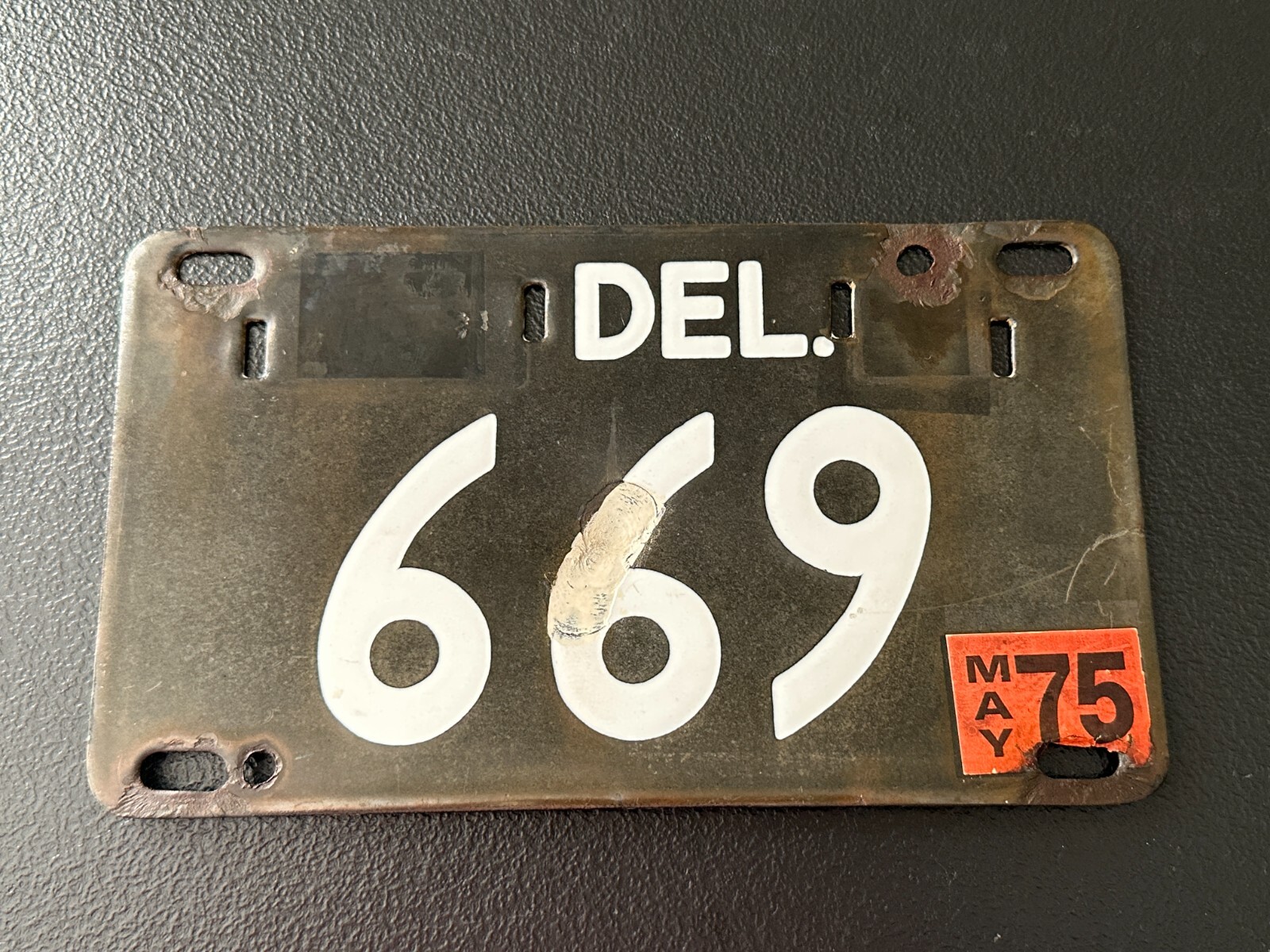 Antique Vintage DELAWARE Porcelain License Plate 669 eBay