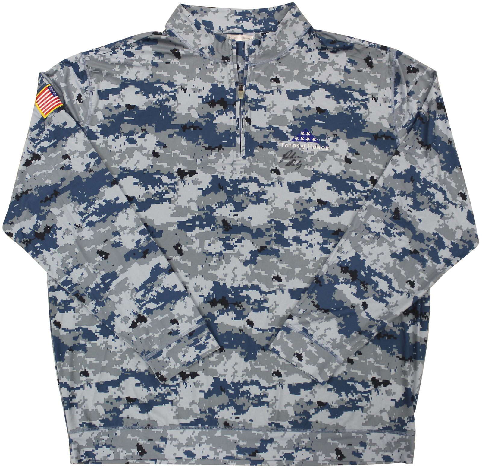 John Daly Autographed Signed Match Worn Camo Folds Of Honor Quarter Zip Shirt Beckett 