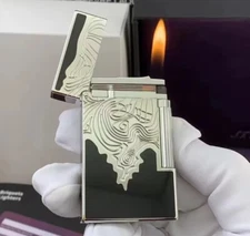 Luxury Retro  Cigarette  Bright Ping Sound  Gas HIGH END Retro Engraving Lighter