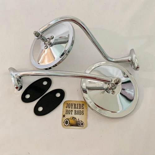 1947-55 Chevy & GMC Truck Mirrors - 5" OD - Chrome Plated- WITH RUBBER PADS