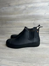 Bogs Men's Overcast Chelse Ankle Duck Boot Black Pull on Side Elastic Size 8