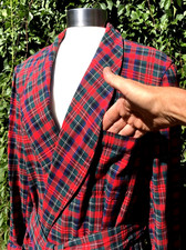 VINTAGE State-O-Maine Mens TARTAN Robe w/ Belt Mens MEDIUM Light Weight Unlined