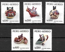 Stamps Peru 1968 Ceramic Treasures of Nazca Culture set of 5 MNH SG951-955