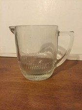 Vintage Clear Glass Pitchers 6 1/4" Tall Stardust In The Bottom