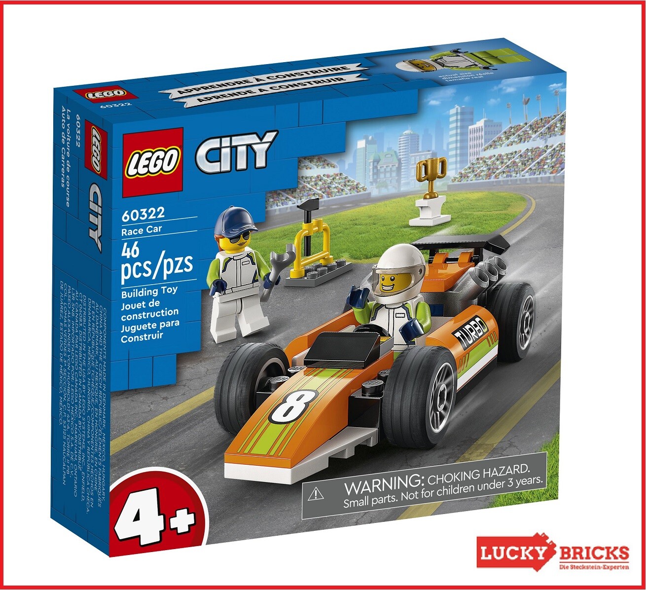 Конструктор LEGO City 60322 - Rennauto + NEU & OVP + 
