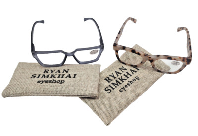 Lot of 2 RYAN SIMKHAI Dark Gray Ombre & Bone Tortoise 1.75 Reading Glasses NWOT