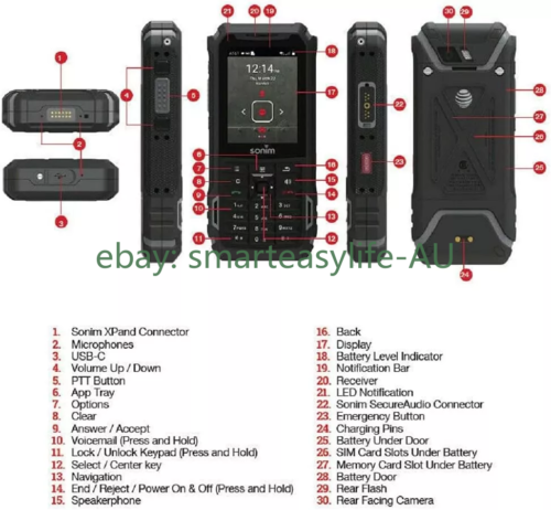 Sonim XP5s XP5800 4G LTE Unlocked (Any Carrier) 2GB 16GB IP68 Rugged Phone - Picture 18 of 20
