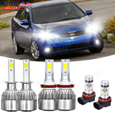 For 2011-2013 Kia Optima Led Headlight Hi/Lo+Fog light Combo Bulbs White 6pcs