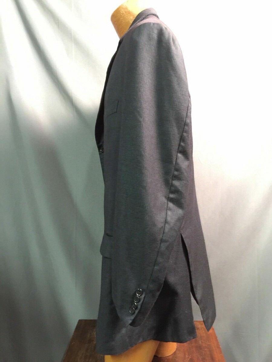 Brioni For Neiman Marcus Mens Wool Suit Jacket 46L Navy Blue Hand